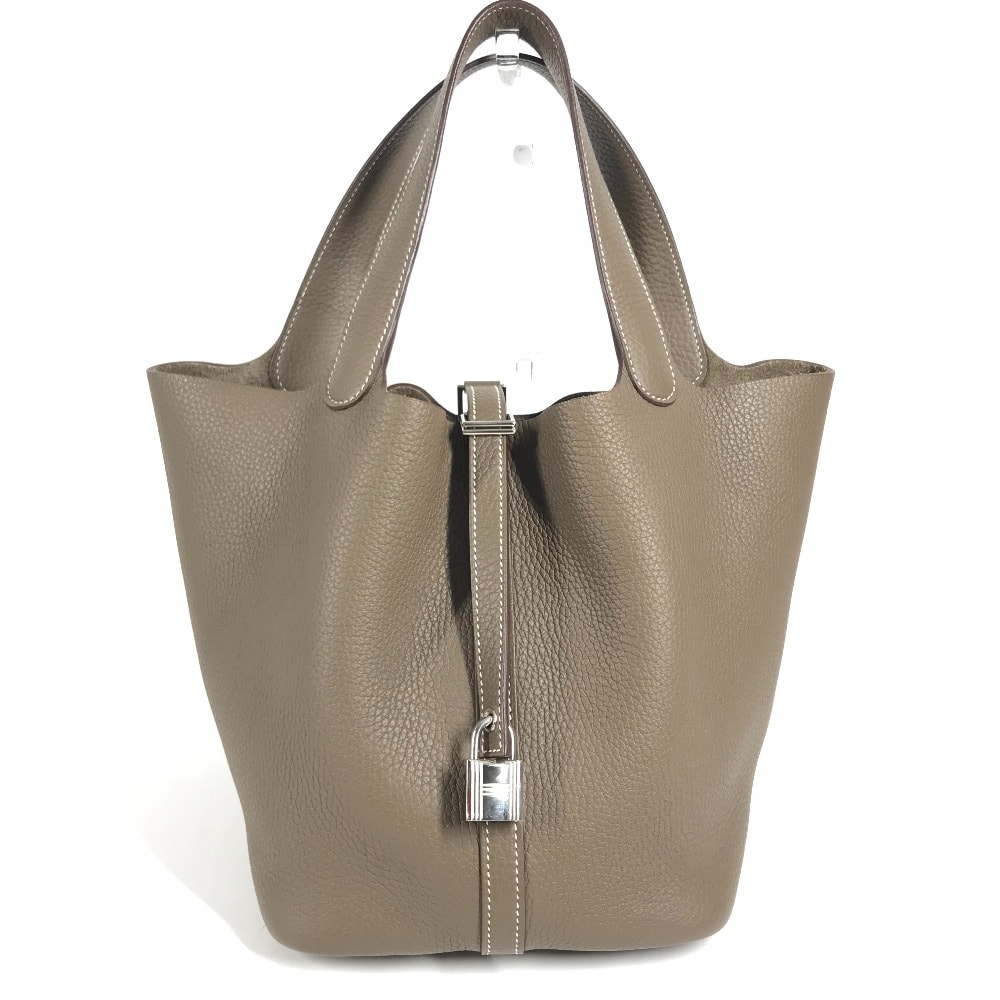 エルメス HERMES ピコタンロック MM 22 ピコタンロックMM ハンドバック カバン ハンドバッグ トリヨンクレマンス Y刻 エトゥープ グレー 美品