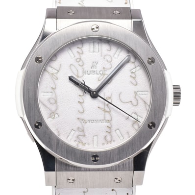 ウブロ HUBLOT 511.NE.050W.VR.JBER19 クラシック・フュージョン ベルルッティ 日本限定100本 自動巻き メンズ 美品 箱/保証書 O#145991