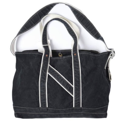 NICENESS ナイスネス 25AW 日本製 L.LESH エイジドエフェクトNNショルダートートバッグ NN-4507A16 BLACK カバン g27444