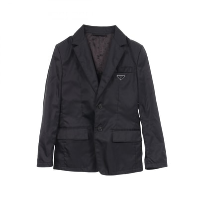 プラダ PRADA Re-Nylon トライアングルロゴ テーラードジャケット 衣料品 アウター ナイロン メンズ ブラック系 SD099 S202 1WQ8 【中古】