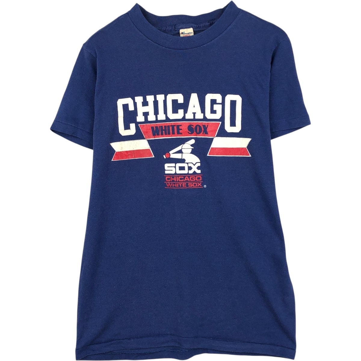 古着 80年代 チャンピオン Champion トリコタグ MLB CHICAGO WHITE SOX シカゴホワイトソックス スポーツプリントTシャツ USA製 レディースL相当 ヴィンテージ/eaa637348
