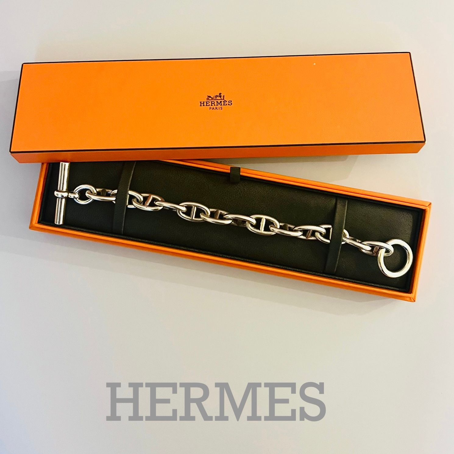 Hermes Chaine D'ancre TGM Bracelet "Silver"