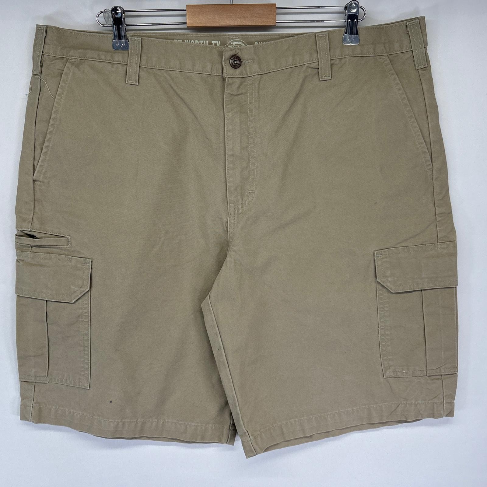 古着 ディッキーズ Dickies ショートパンツ ハーフ カーゴ ショーツ ダック ワンポイントロゴ 大きいサイズ  ベージュ メンズ