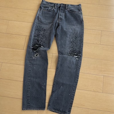 KAPITAL 14OZ Black DENIM 5P MONKEY CISCO "Black"