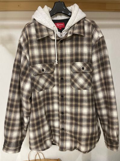 Supreme Hooded Flannel Zip Up Shirt "Brown"