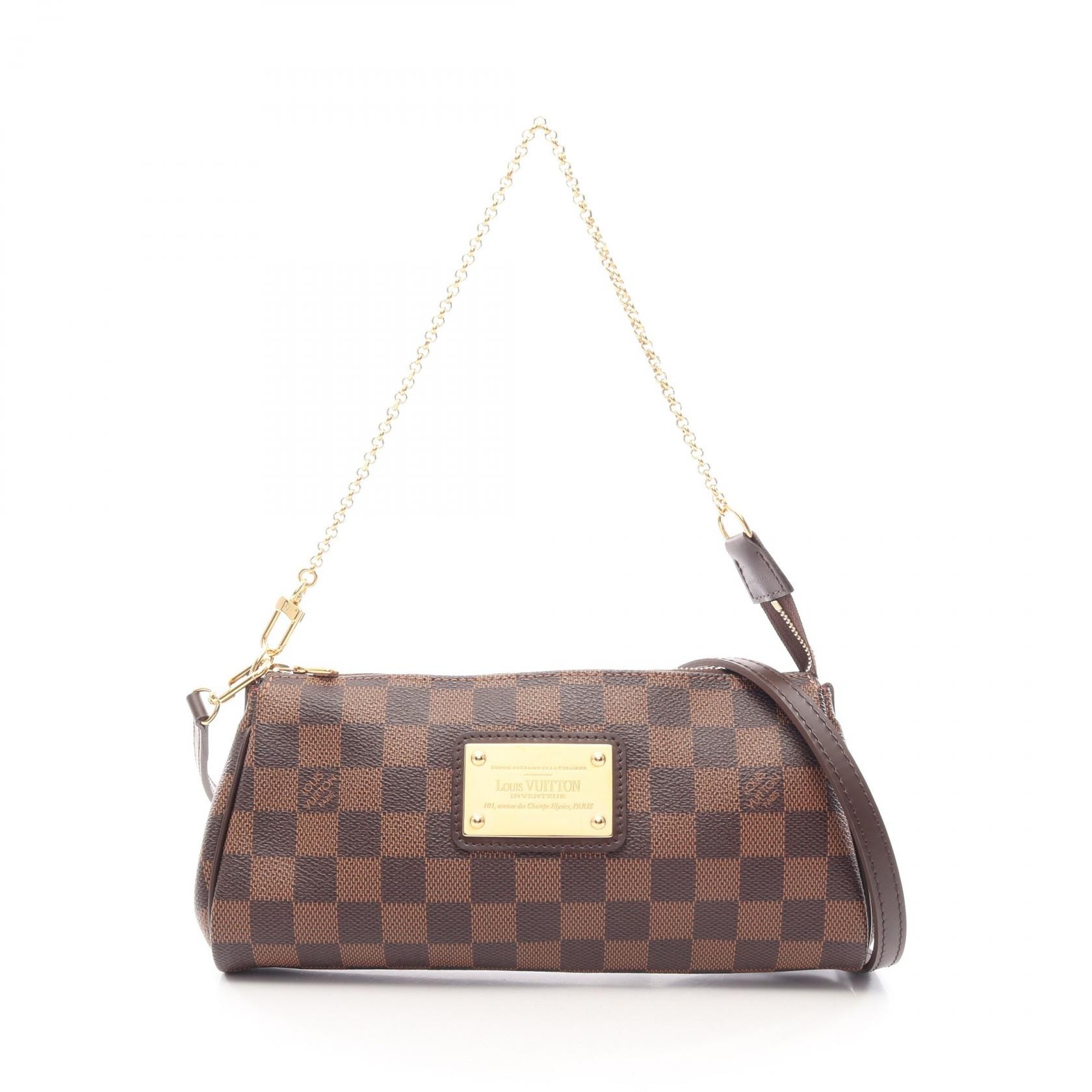 ルイ・ヴィトン LOUIS VUITTON エヴァ 2WAY ハンドバッグ バッグ PVCコーティングキャンバス レザー ダミエ エベヌ レディース ブラウン系 N55213 【中古】