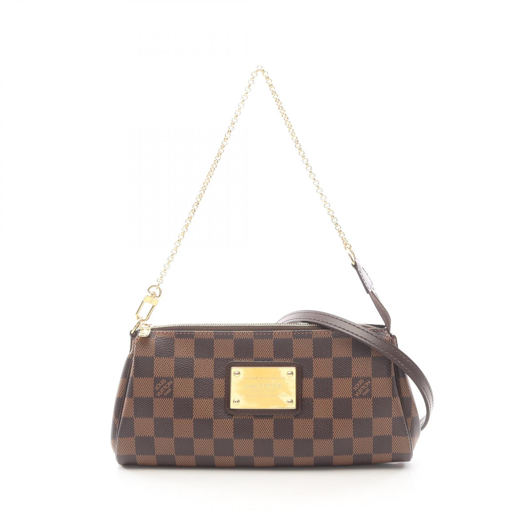 ルイ・ヴィトン LOUIS VUITTON エヴァ 2WAY ハンドバッグ バッグ PVCコーティングキャンバス レザー ダミエ エベヌ レディース ブラウン系 N55213 【中古】