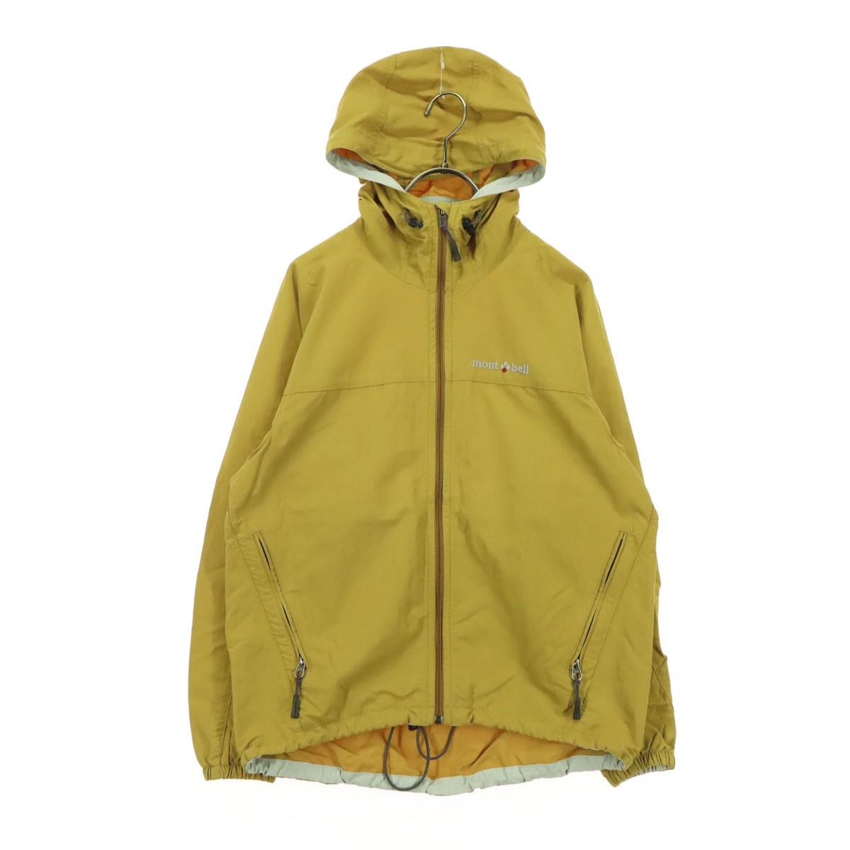 mont-bell モンベル ブランドロゴ 長袖 マウンテンパーカー S イエロー系