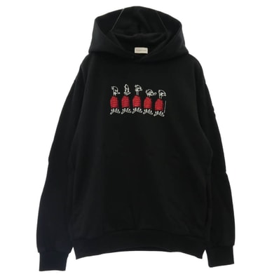 MONCLER モンクレール パーカー 22AW H20918G00038 809KR モンクレールジャパンタグ HOODIE ワッペン付 ダックプリント プルオーバーパーカー ブラック ブラック系 M【中古】