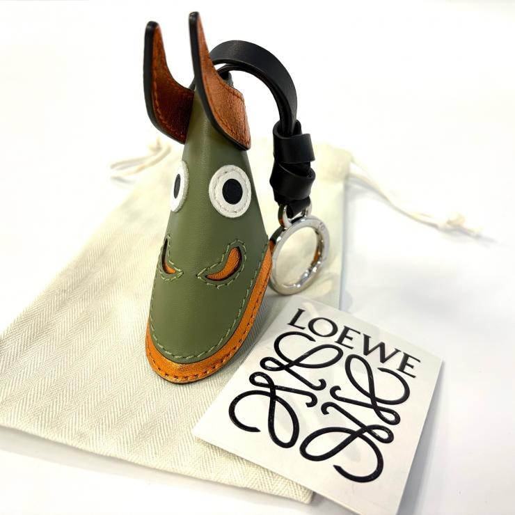 C (やや傷や汚れあり)】LOEWE ドラゴン バッグチャーム キーホルダー
