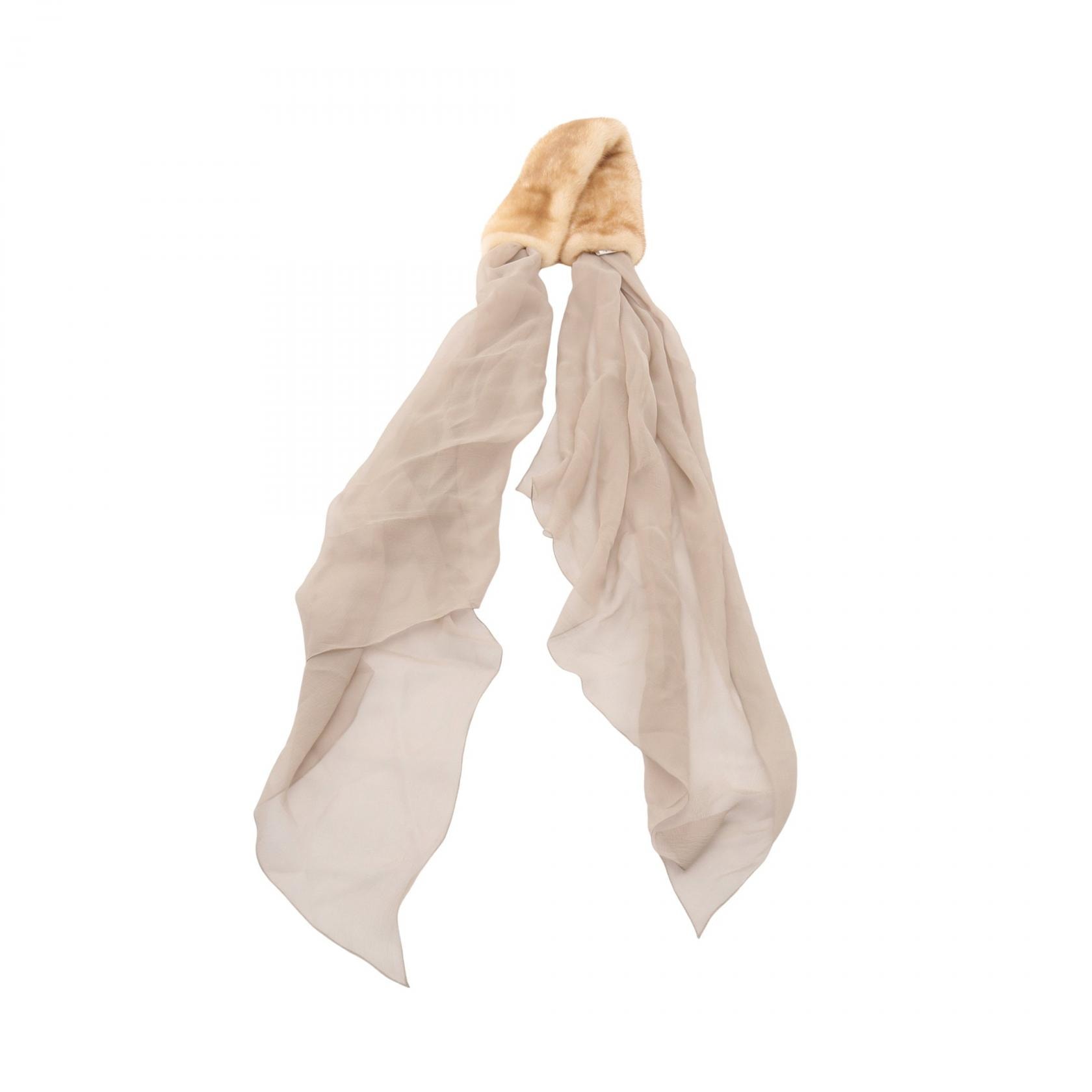 エルメス HERMES ティペット ショール 衣料品 シルク ミンク シルク ベージュ レディース ベージュ系 【中古】
