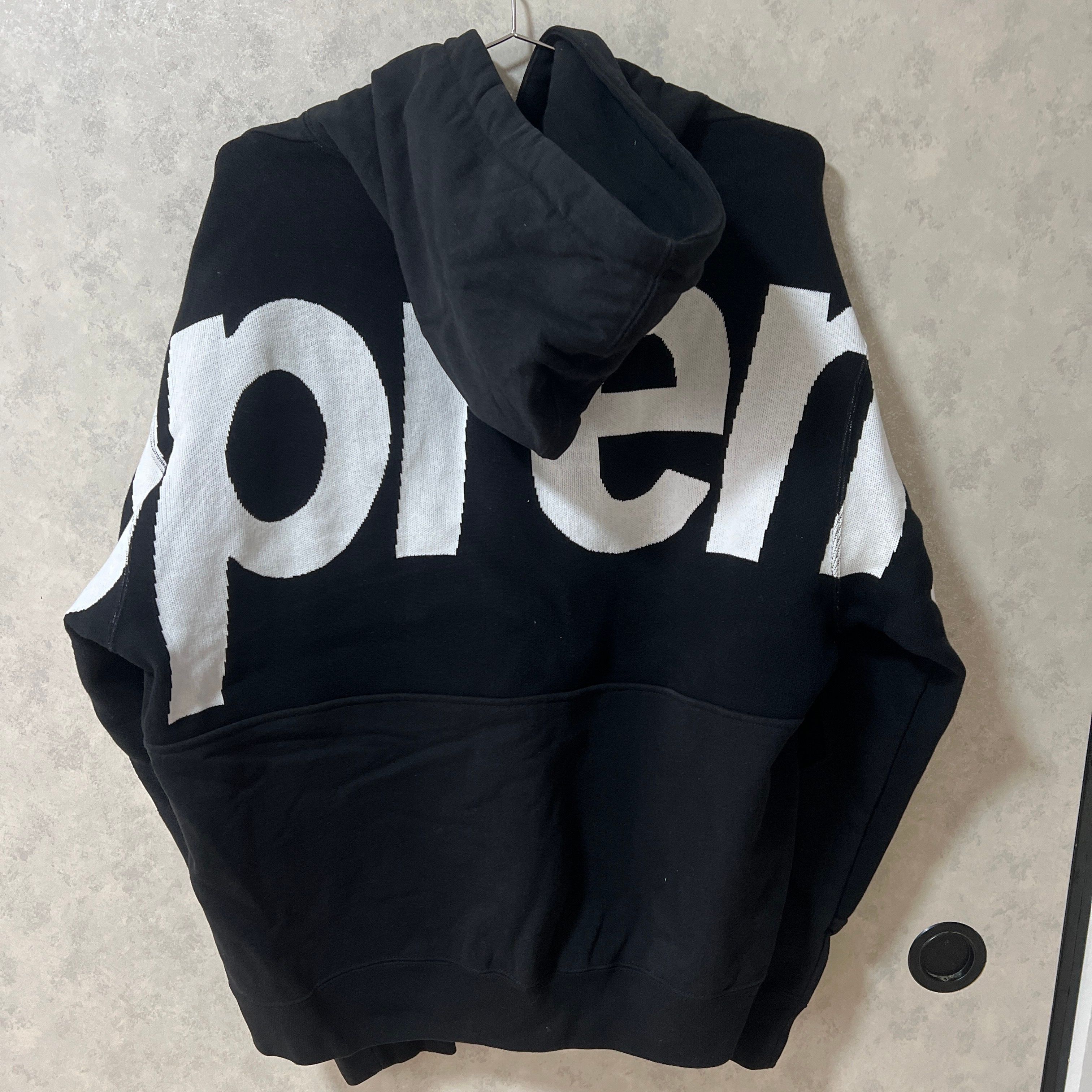 Supreme Big Logo Jacquard Hooded Sweatshirt "Black"