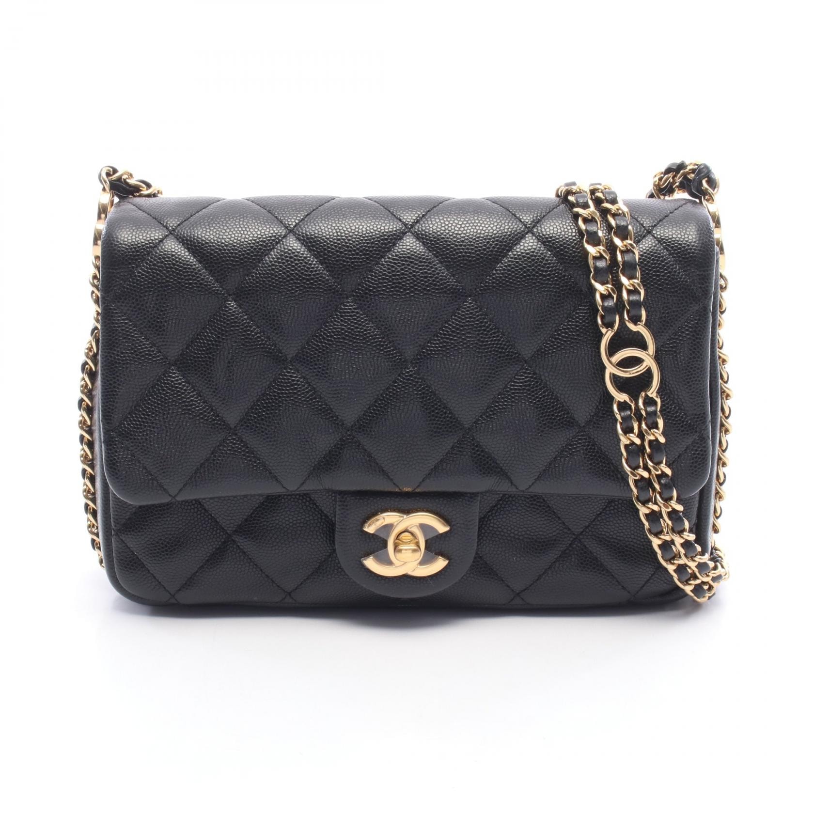 シャネル CHANEL マトラッセ ショルダーバッグ バッグ キャビアスキン(グレインドカーフ) レディース ブラック系 【中古】