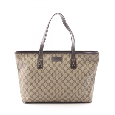 グッチ GUCCI GGスプリーム トートバッグ バッグ PVCコーティングキャンバス レザー レディース ベージュ系 / ブラウン系 211137 【中古】