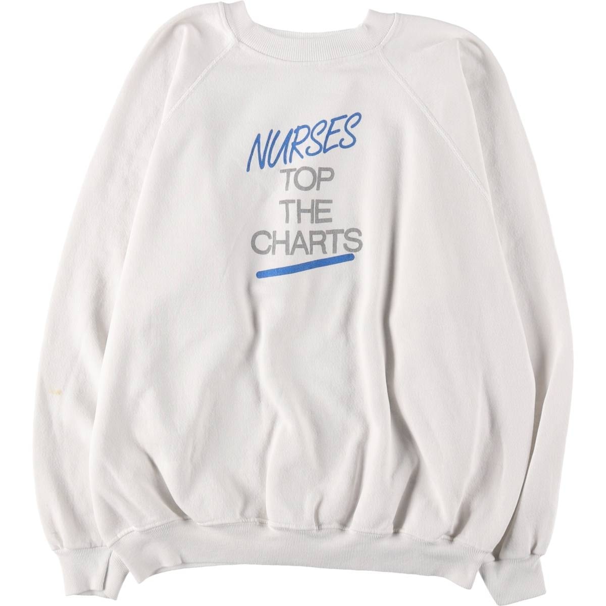 古着 80年代 ヘインズ Hanes 青タグ メッセージ プリントスウェットシャツ トレーナー USA製 メンズXL相当 ヴィンテージ/eaa520715