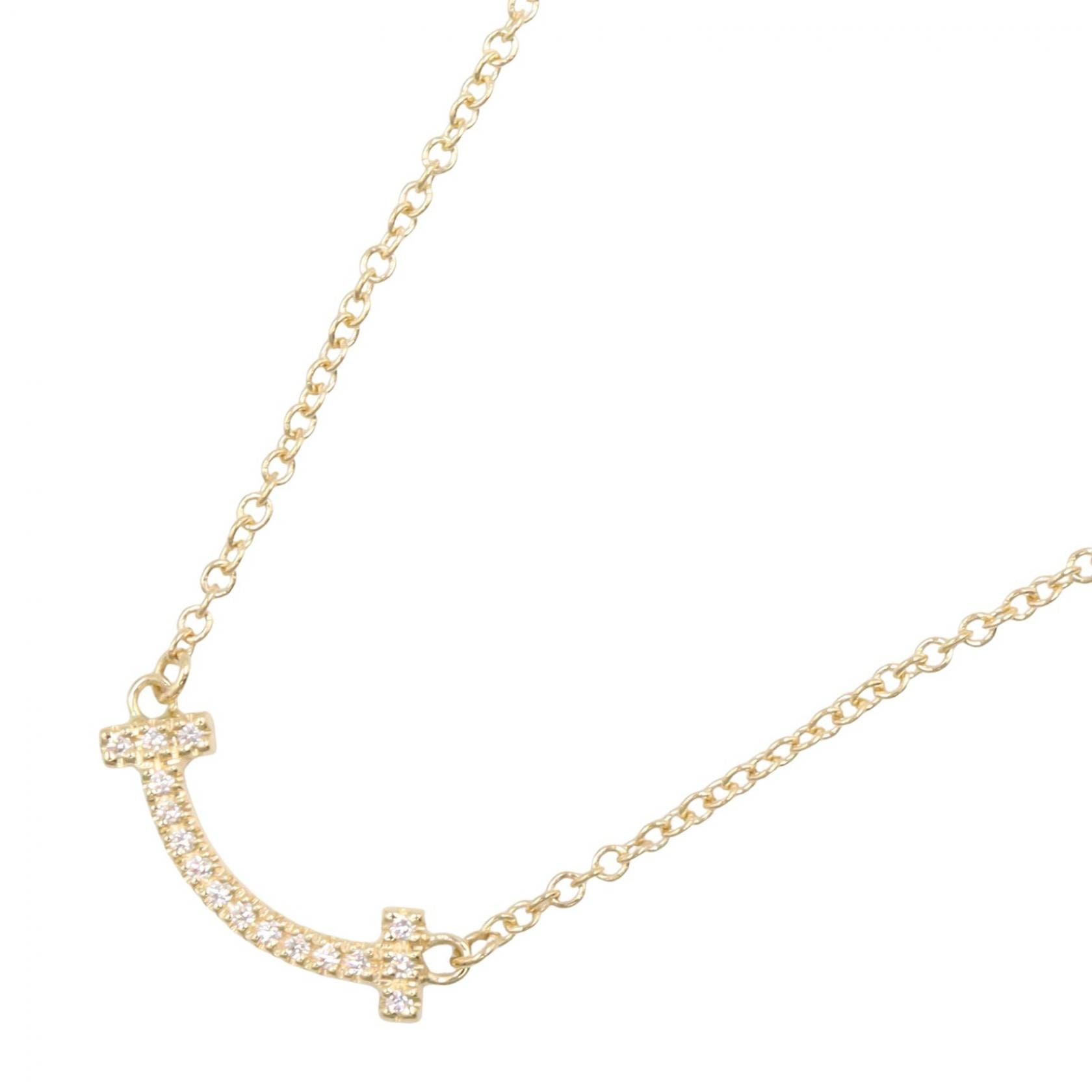 ティファニー TIFFANY&CO Tスマイル ミニ ダイヤ ネックレス ネックレス ジュエリー K18(イエローゴールド) ダイヤモンド レディース ゴールド系 / クリア系 62617683 【中古】