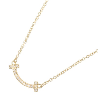 ティファニー TIFFANY&CO Tスマイル ミニ ダイヤ ネックレス ネックレス ジュエリー K18(イエローゴールド) ダイヤモンド レディース ゴールド系 / クリア系 62617683 【中古】