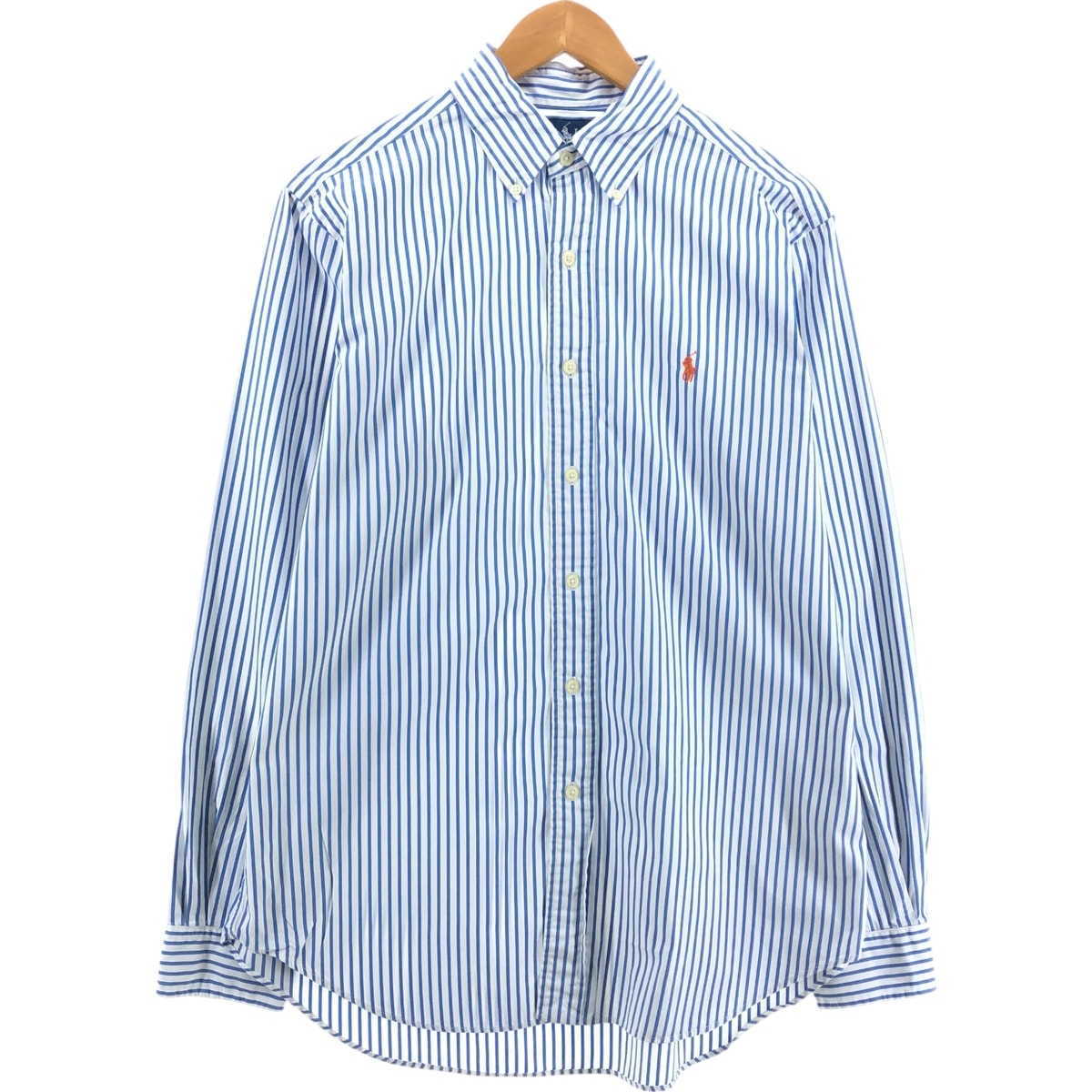 古着 ラルフローレン Ralph Lauren CLASSIC FIT 長袖 ボタンダウンストライプシャツ メンズM相当/eaa547844