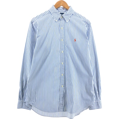 古着 ラルフローレン Ralph Lauren CLASSIC FIT 長袖 ボタンダウンストライプシャツ メンズM相当/eaa547844