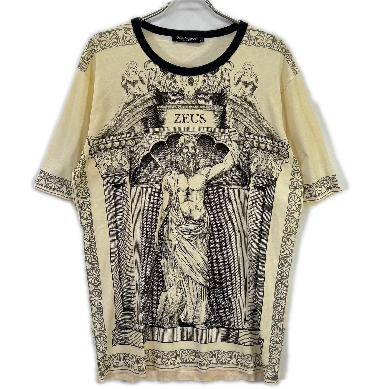ドルチェアンドガッバーナ G8EC9T アイボリー ZEUS プリントTシャツ 52