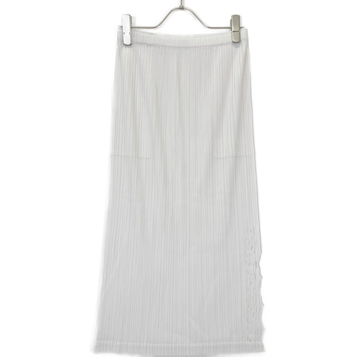 プリーツプリーズ 19SS PP91-JG763 ﾎﾜｲﾄ ｶｯﾄﾜｰｸ ｽﾘｯﾄ ﾌﾟﾘｰﾂｽｶｰﾄ 3