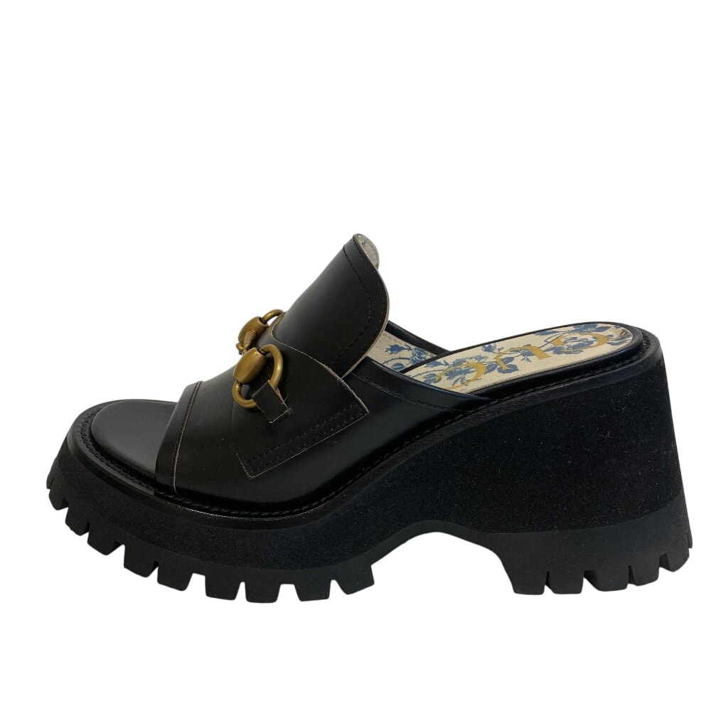 グッチ GUCCI サンダル ホースビット 厚底 645396 レザー