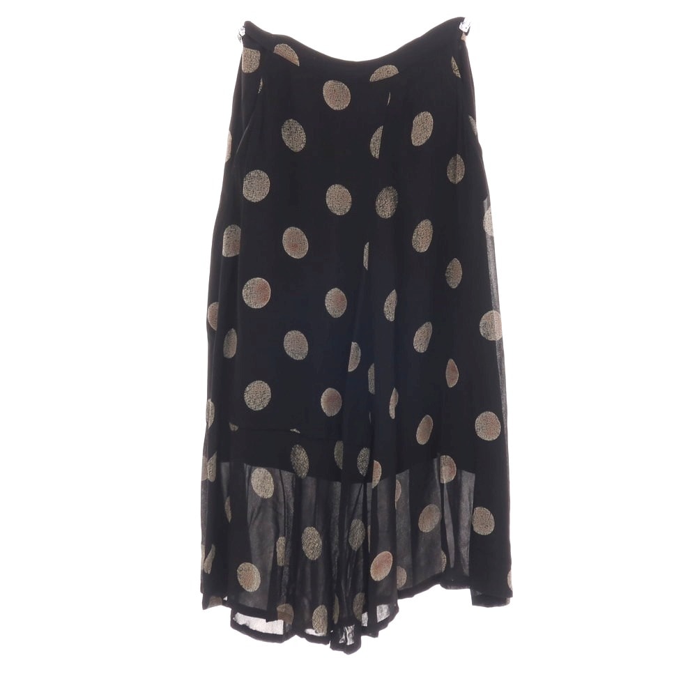 【中古】ワイズ Y's レーヨン ドット ロングスカート ブラックxベージュ【サイズ2】【レディース】