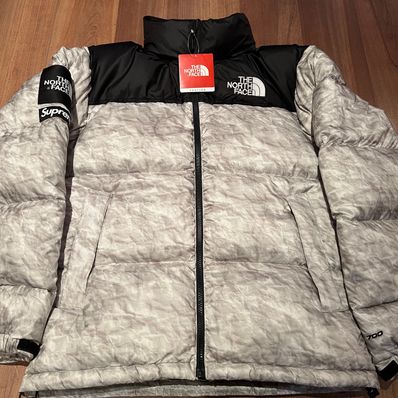 Supreme x The North Face Nuptse Jacket "White Paper Print"