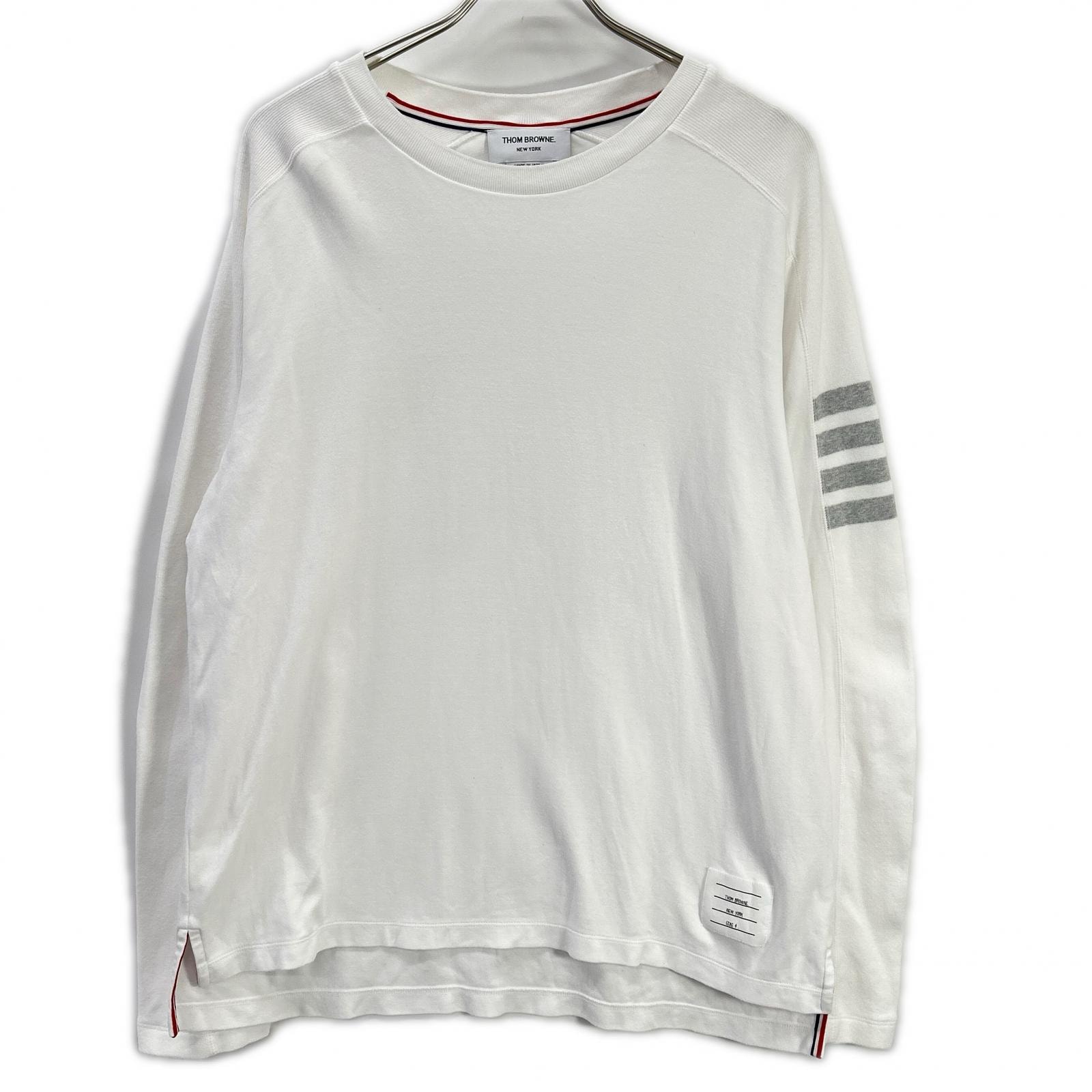 トムブラウン MJS245A-07323100 ホワイト コットン コットン 4-BAR Tシャツ 4