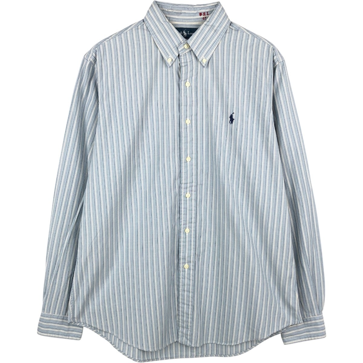 古着 ラルフローレン Ralph Lauren CUSTOM FIT 長袖 ボタンダウンストライプシャツ メンズL相当/eaa666333