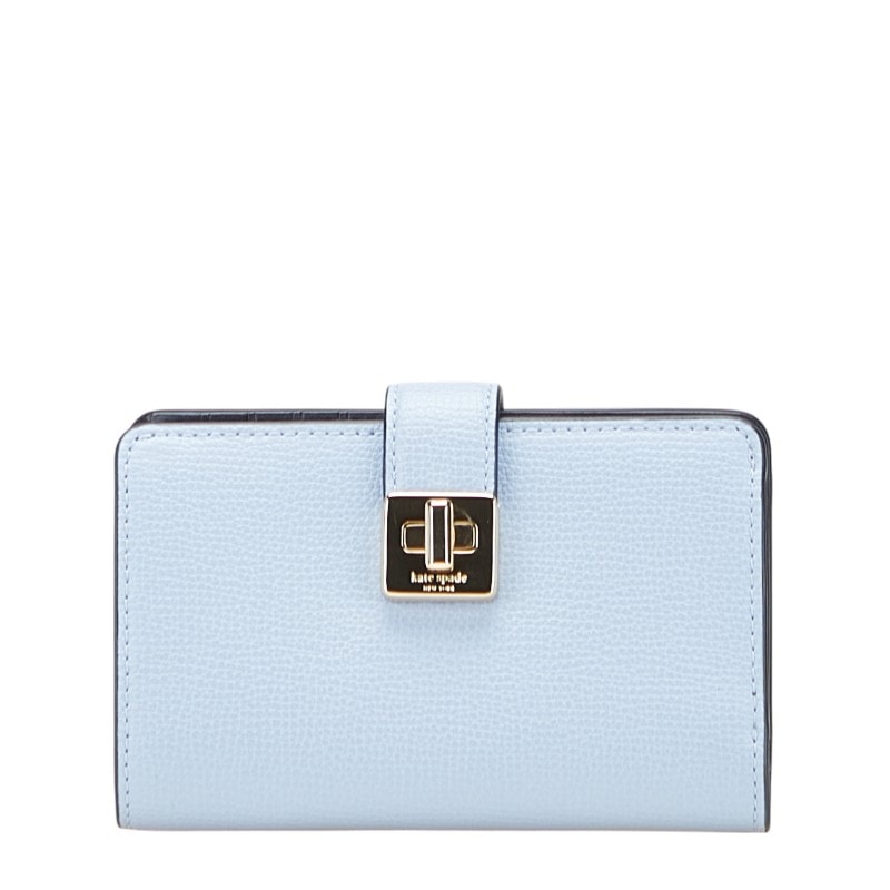 ケイトスペード フィービー 二つ折り財布 ライトブルー レザー レディース Kate Spade 【中古】
