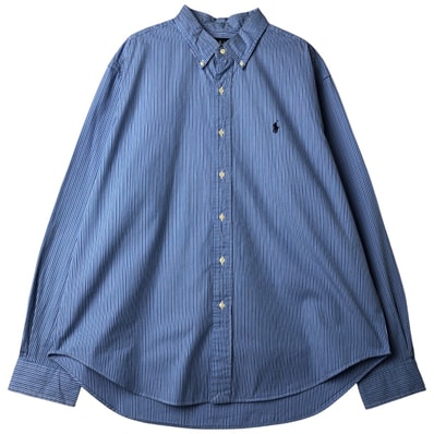 古着 ラルフローレン Ralph Lauren CLASSIC FIT 長袖 ボタンダウンストライプシャツ メンズXL相当/eaa459810