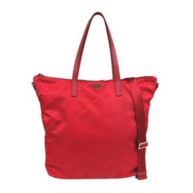 プラダ トートバッグ ナイロン レッド レディース PRADA 中古
