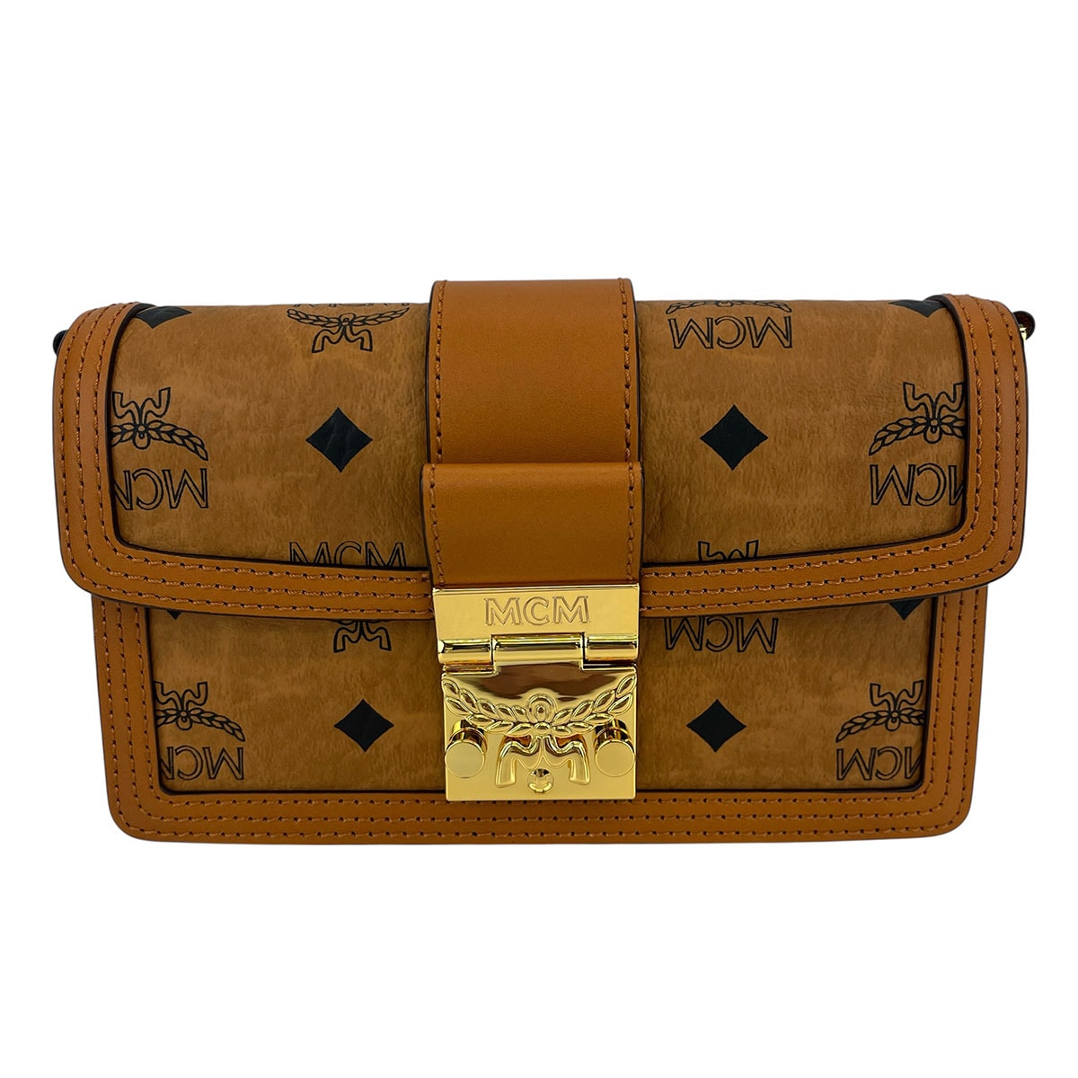 MCM エム・シー・エム ヴィセトス ショルダーバッグ レザー ブラウン  レディース【中古】