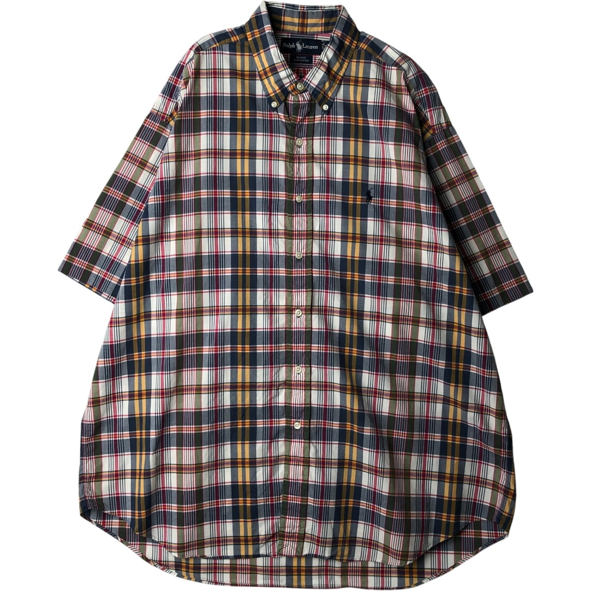 古着 ラルフローレン Ralph Lauren BLAKE 半袖 ボタンダウン チェックシャツ メンズXL相当/eaa640679