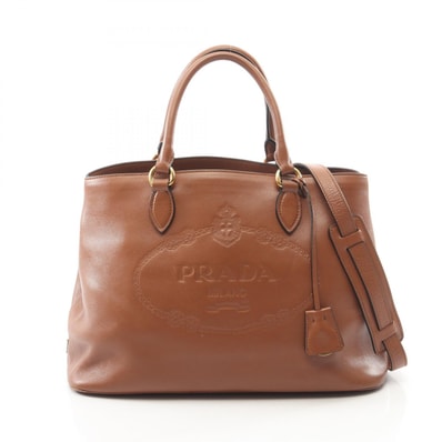 プラダ PRADA 2WAY ハンドバッグ バッグ レザー レディース ブラウン系 1BA579 【中古】