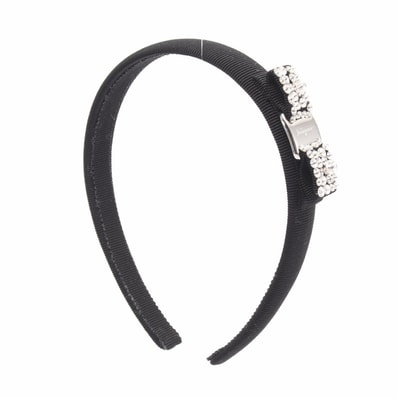 サルヴァトーレフェラガモ Salvatore Ferragamo ヴァラリボン カチューシャ 衣料品 コットン / プラスチック / ラインストーン レディース ブラック系 713034347581 【新品】