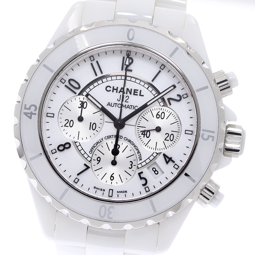 ☆美品 シャネル J12 白セラミック H1007 メンズ 【中古】