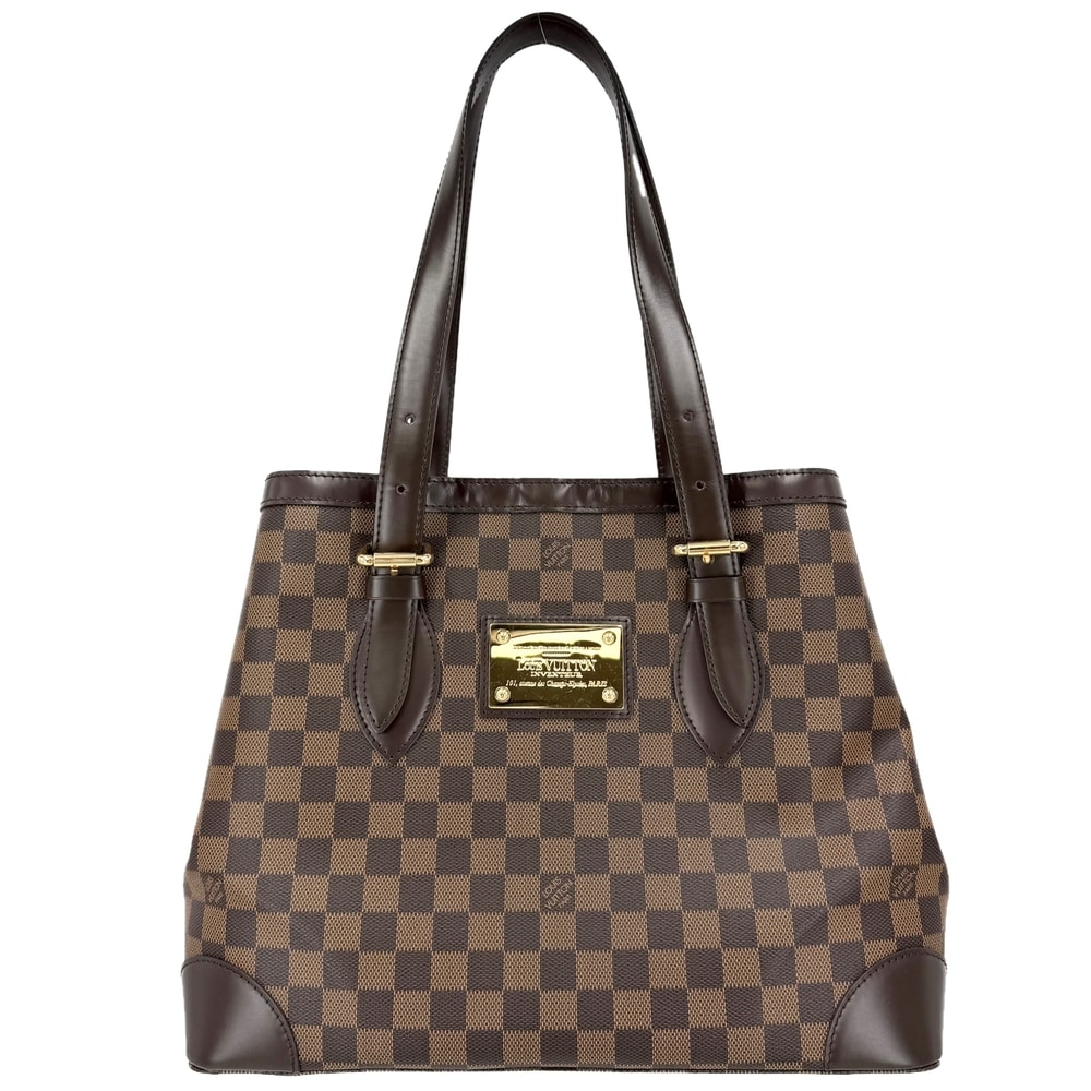 LOUIS VUITTON ルイヴィトン トートバッグ ハムステッドMM ハンドバッグ 肩掛け N51204 ダミエキャンバス    ブラウン 茶 ゴールド金具 レディース【中古品】