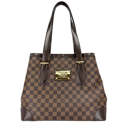 LOUIS VUITTON ルイヴィトン トートバッグ ハムステッドMM ハンドバッグ 肩掛け N51204 ダミエキャンバス ブラウン 茶 ゴールド金具 レディース【中古品】