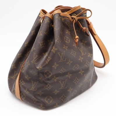 LOUIS VUITTON ルイ・ヴィトン モノグラム プチノエ M42226 ハンドバッグ ブラウン コーティングキャンバス レザー レディース
