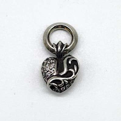 Chrome Hearts Heart Pave Diamond Charm "Silver"