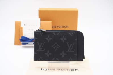 美品 LOUIS VUITTON ルイ・ヴィトン エクリプス ハイブリッドウォレット M81568 コインケース ブラック グレー コーティングキャンバス メンズ