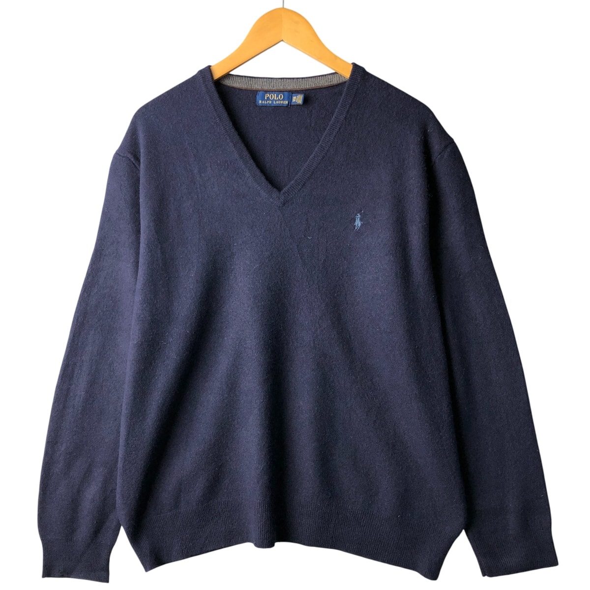 古着 ラルフローレン Ralph Lauren POLO RALPH LAUREN Vネック ウールニットセーター メンズXXL相当/eaa601682