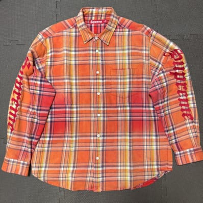 Supreme Old English Plaid Flannel Shirt "Orange"