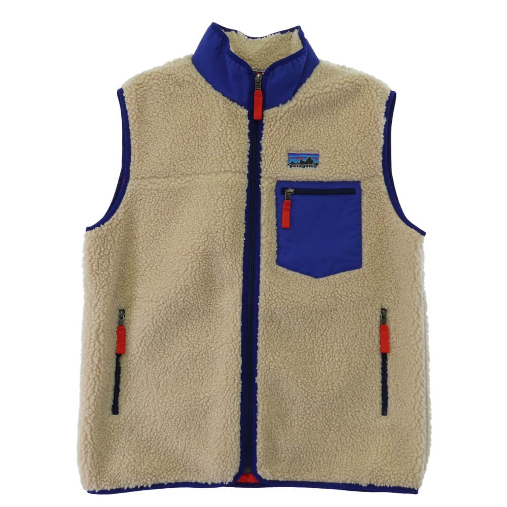 patagonia パタゴニア 25aw 23049 Retro-X Vest クラシック レトロX  ボア ベスト ベージュ系 ブルー系 L【極上美品】【中古】