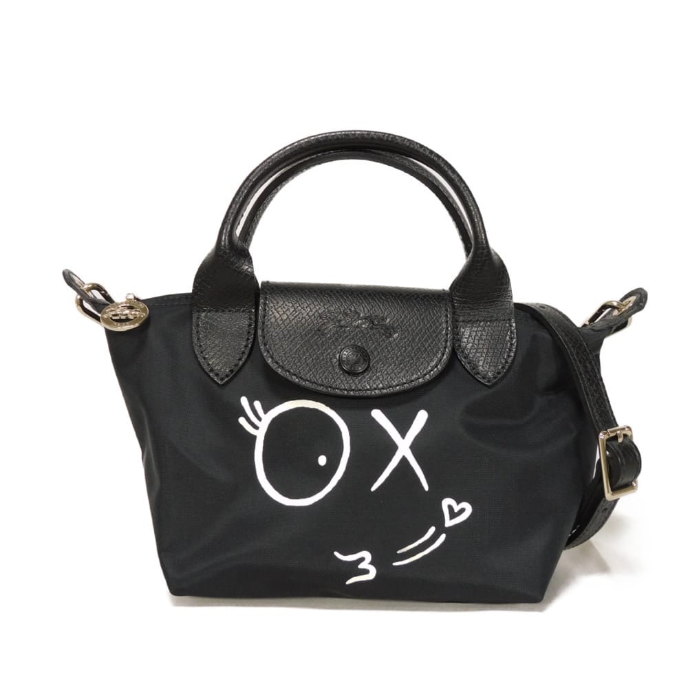 Longchamp ロンシャン ル プリアージュ XS ホース ロゴ エンボス 2WAY ショルダーバッグ アンドレサライヴァ Mr.A ブラック ハンドバッグ L1500MRC001