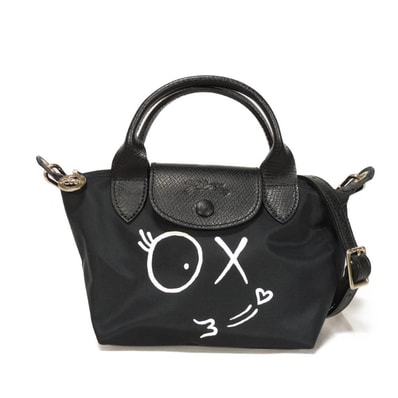 Longchamp ロンシャン ル プリアージュ XS ホース ロゴ エンボス 2WAY ショルダーバッグ アンドレサライヴァ Mr.A ブラック ハンドバッグ L1500MRC001
