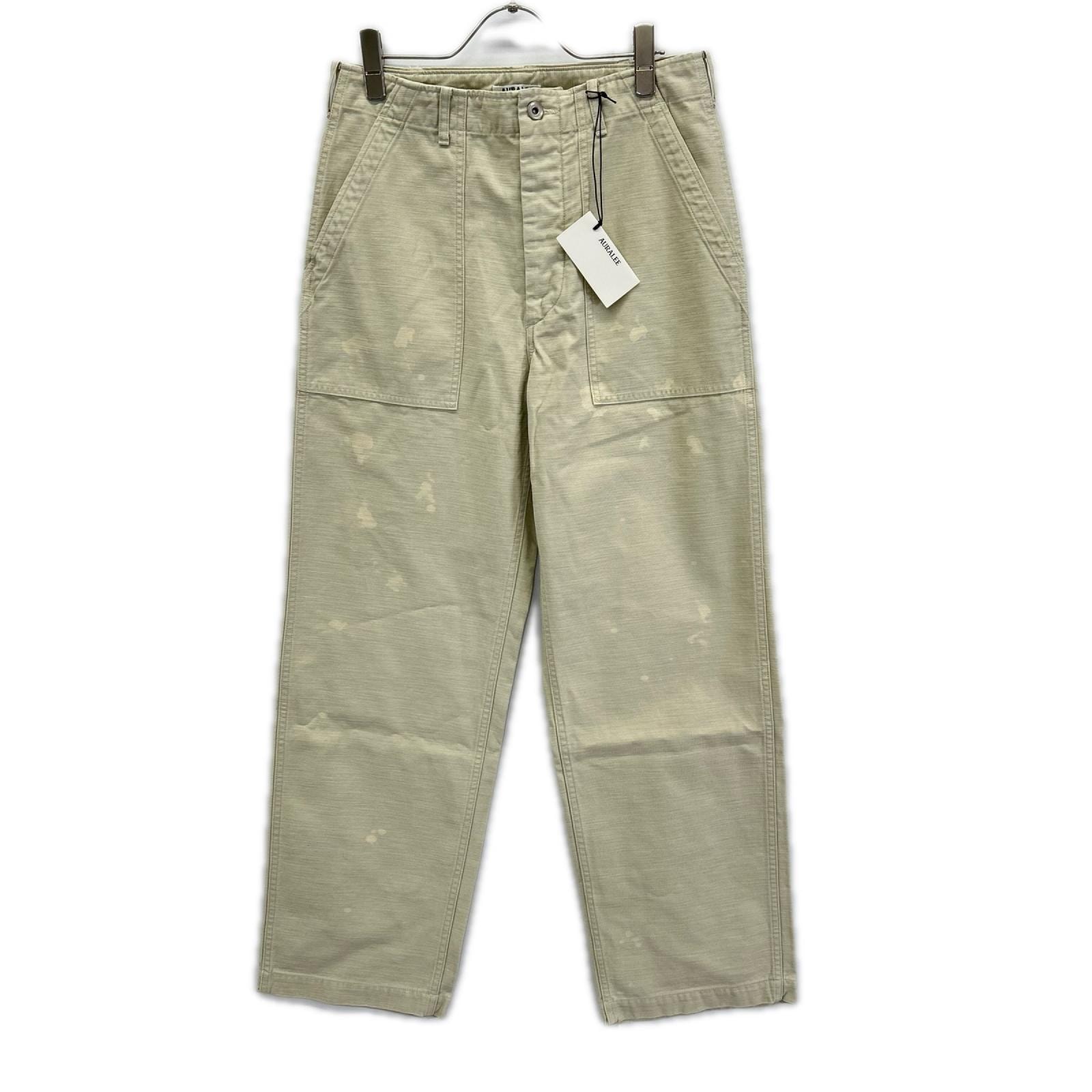 オーラリー A25AP01BP 25AW DUSTY IVORY/ダスティーアイボリー WASHED BAGGY SATIN BLEACHED BAKER PANTS ペイカーパンツ 3