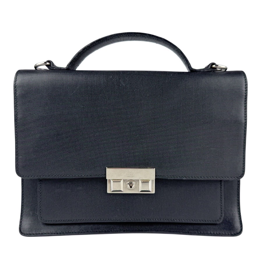 グッチ GUCCI ハンドバッグ ショルダーバッグ レザー ブラック シルバー メンズ 223650【中古】 z6344